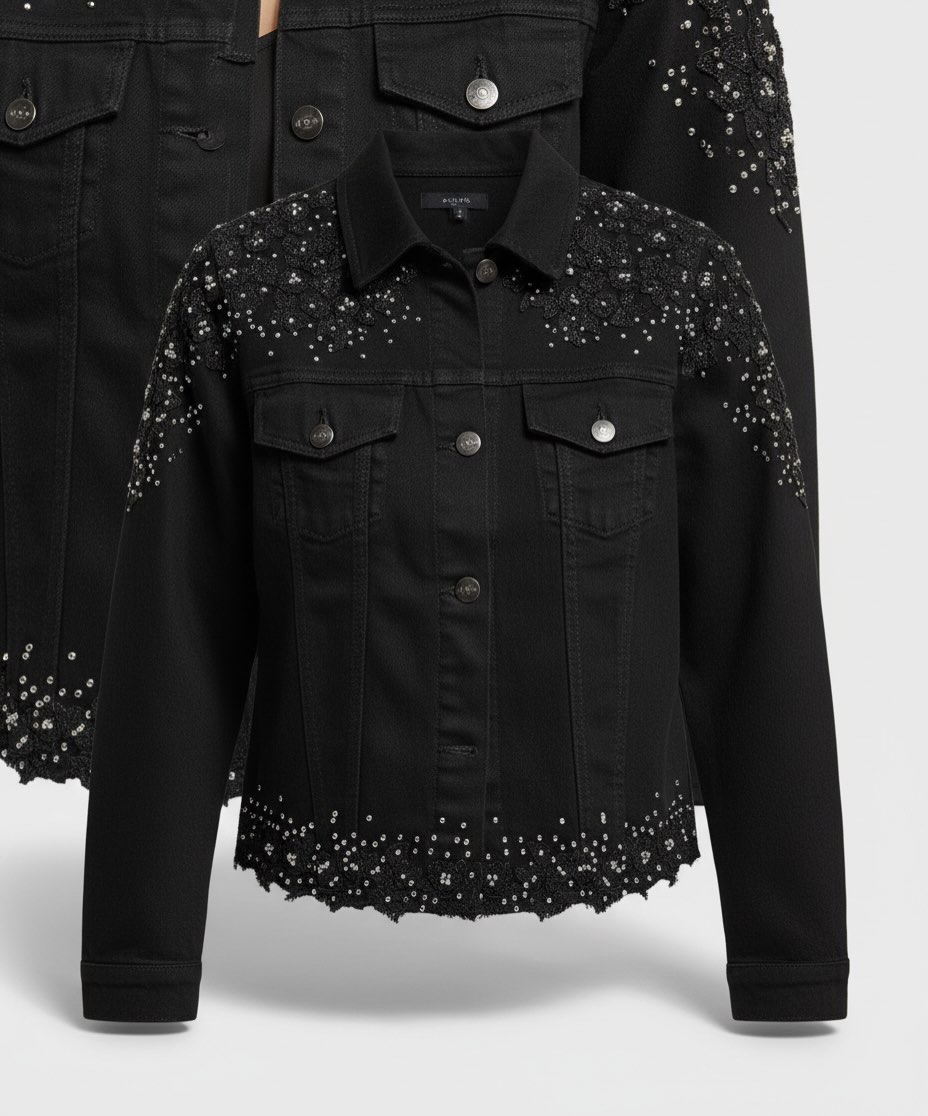 Campera negra cristales